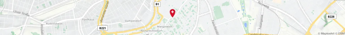Kartendarstellung des Standorts für Margareten-Apotheke in 1050 Wien